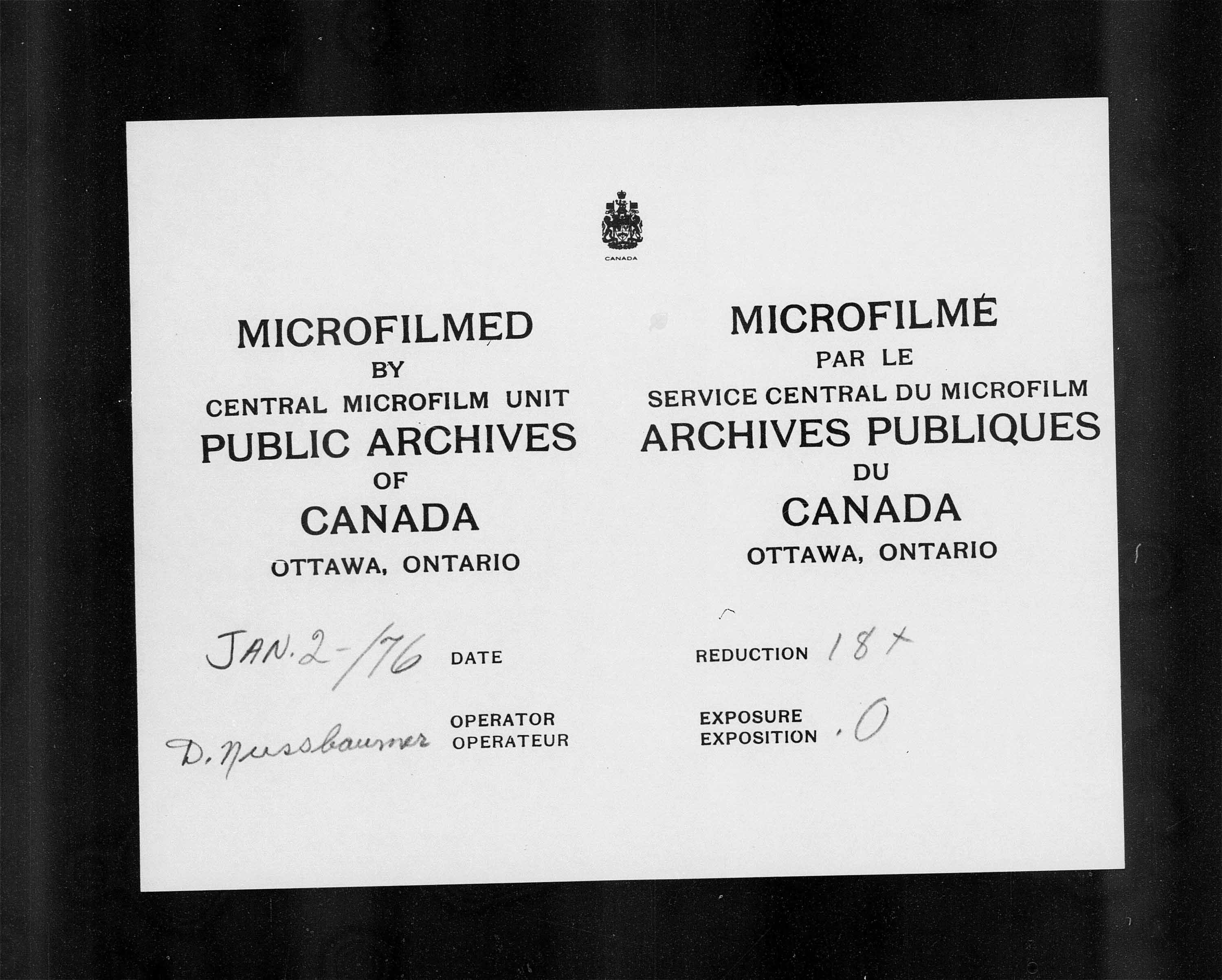 Title: Census of Canada, 1871 - Mikan Number: 142105 - Microform: c-10000