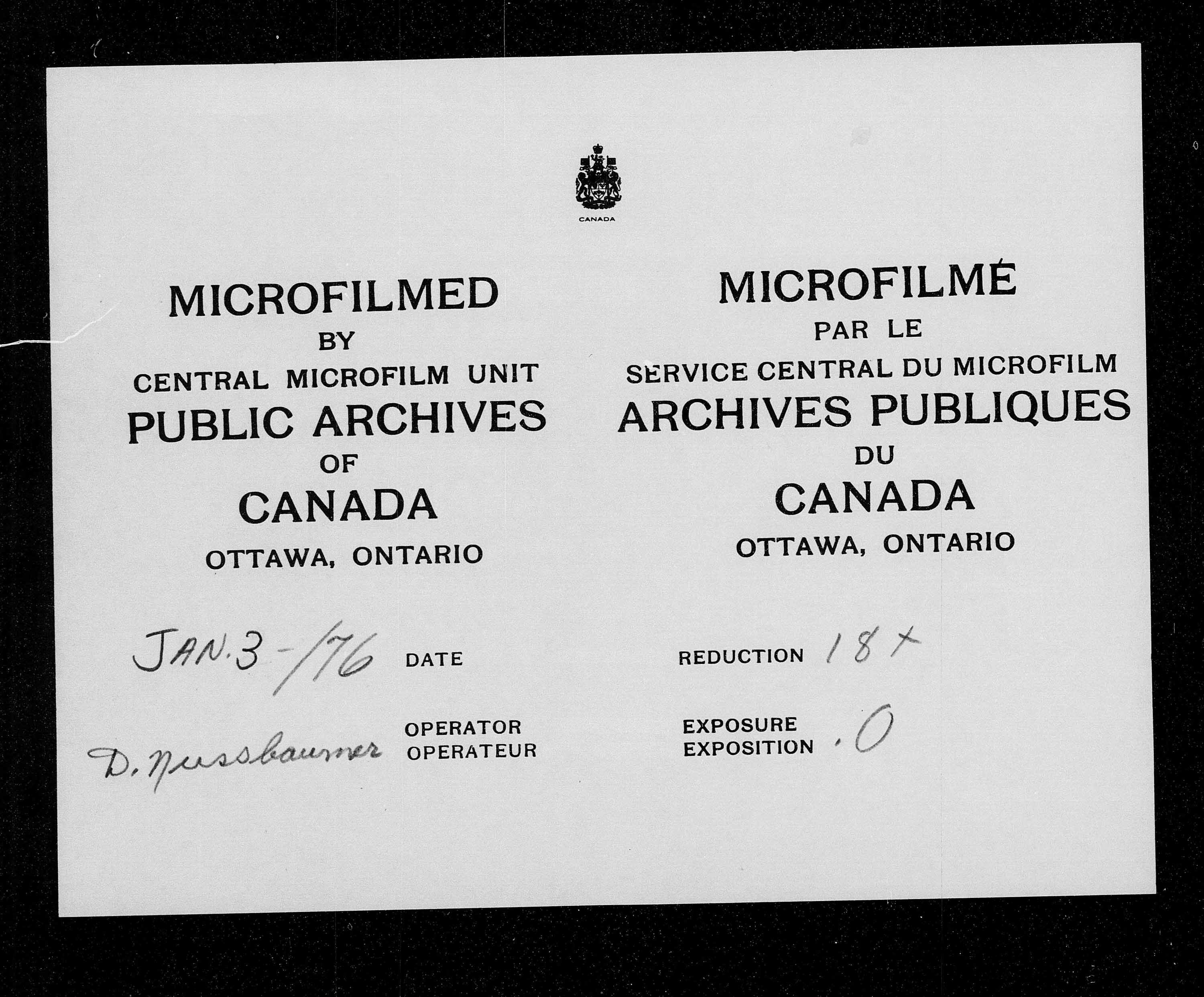 Titre : Recensement du Canada (1871) - N d'enregistrement Mikan : 194056 - Microforme : c-10001