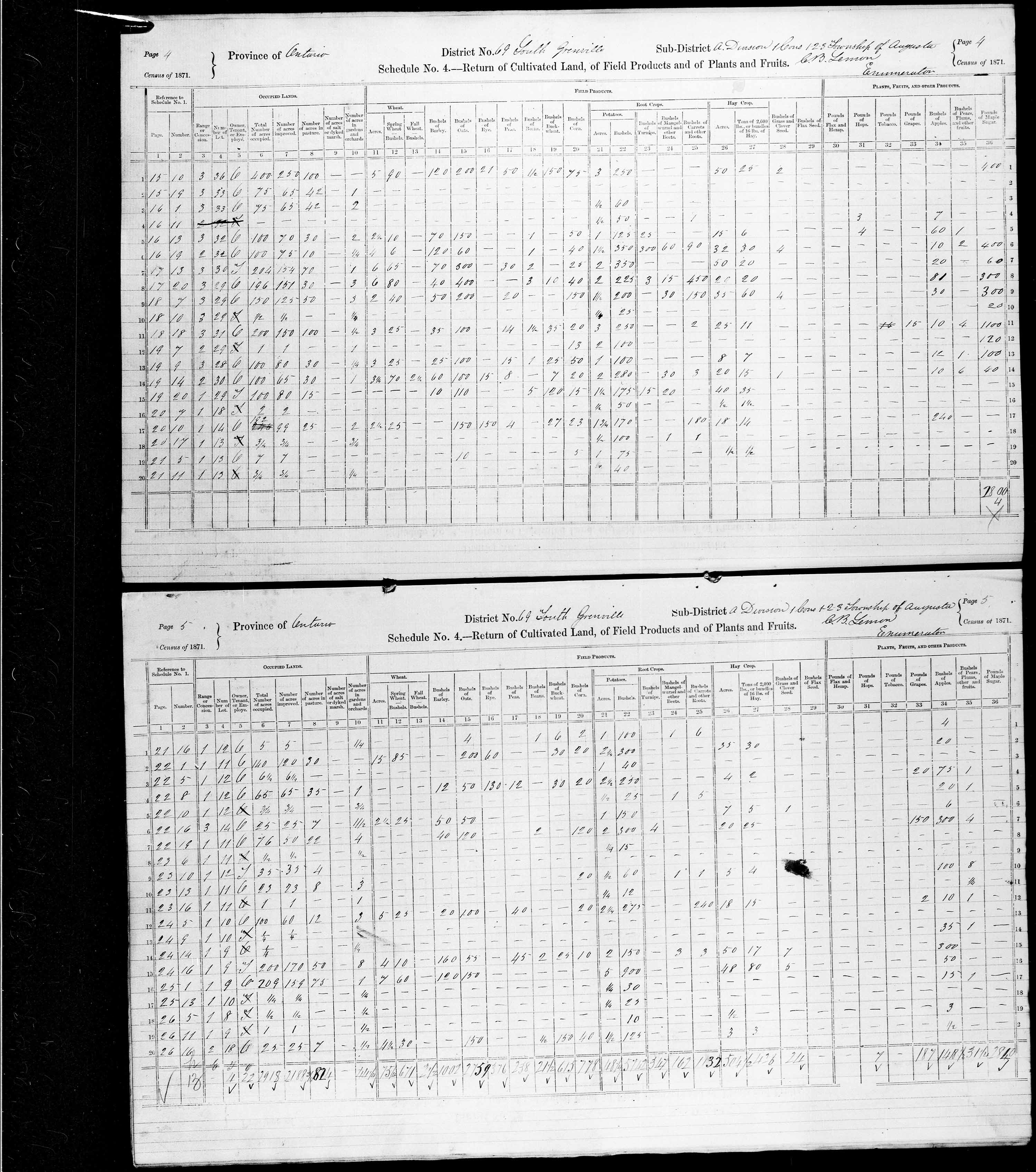 Title: Census of Canada, 1871 - Mikan Number: 142105 - Microform: c-10003