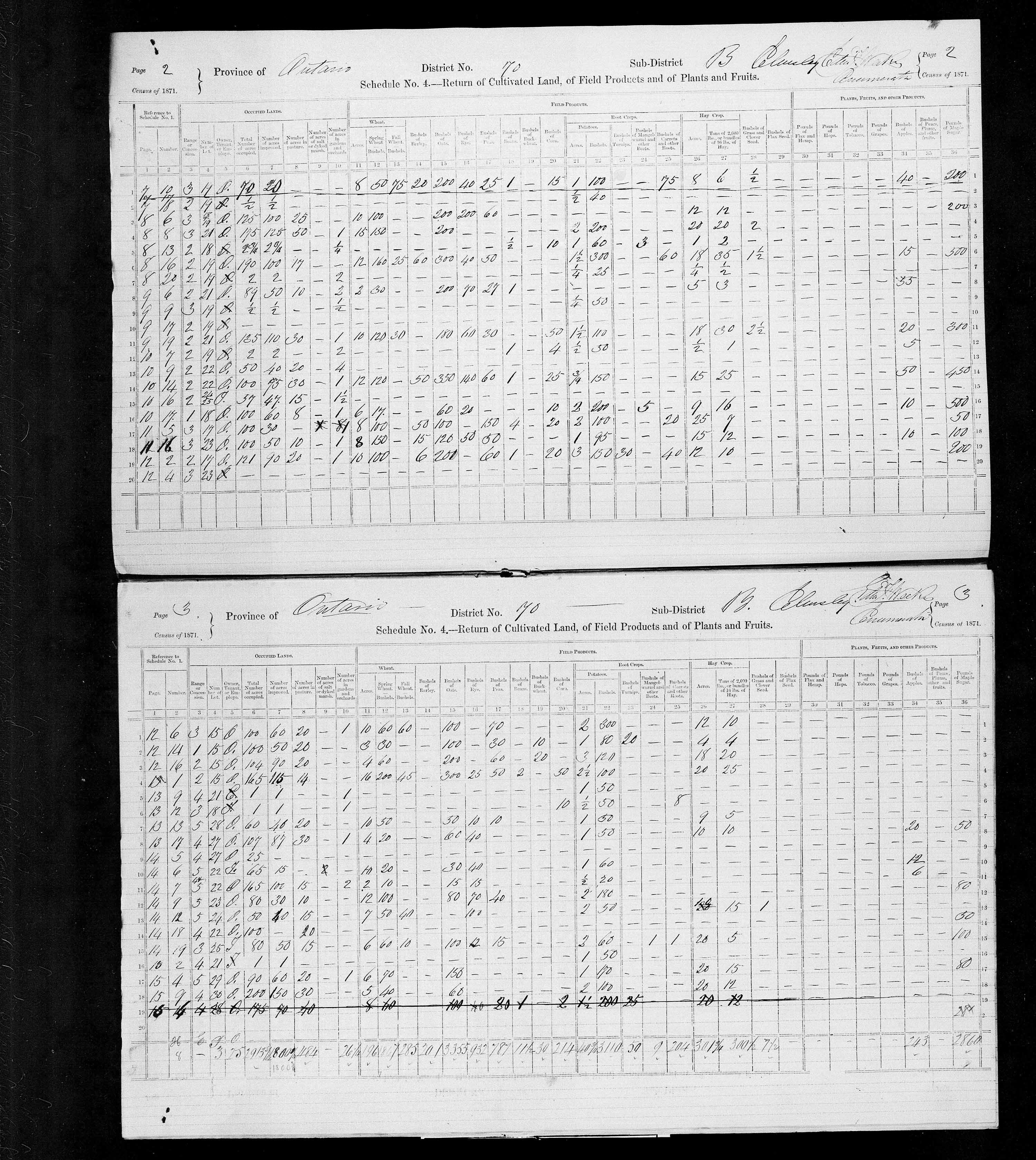 Title: Census of Canada, 1871 - Mikan Number: 142105 - Microform: c-10004