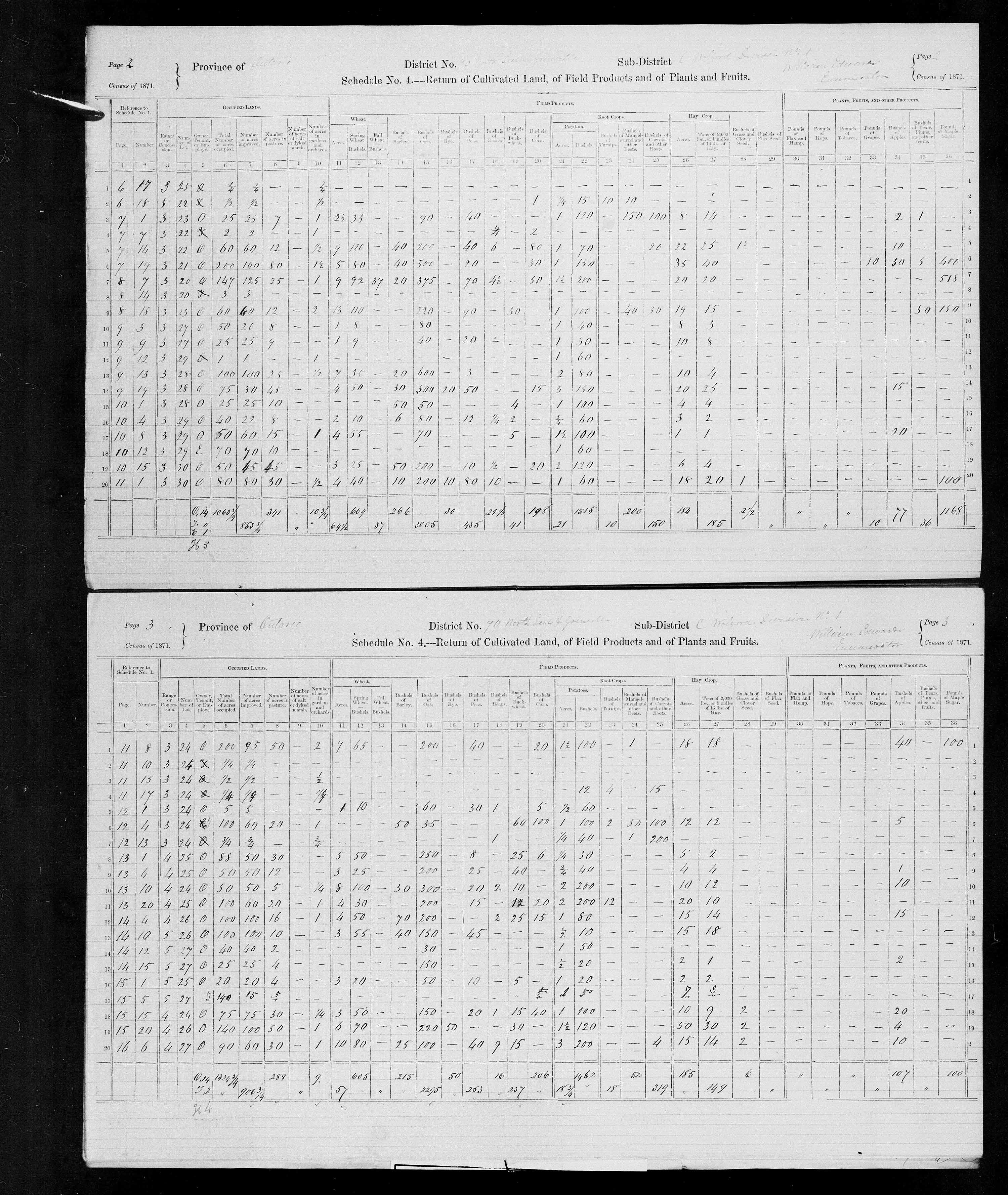 Title: Census of Canada, 1871 - Mikan Number: 142105 - Microform: c-10004