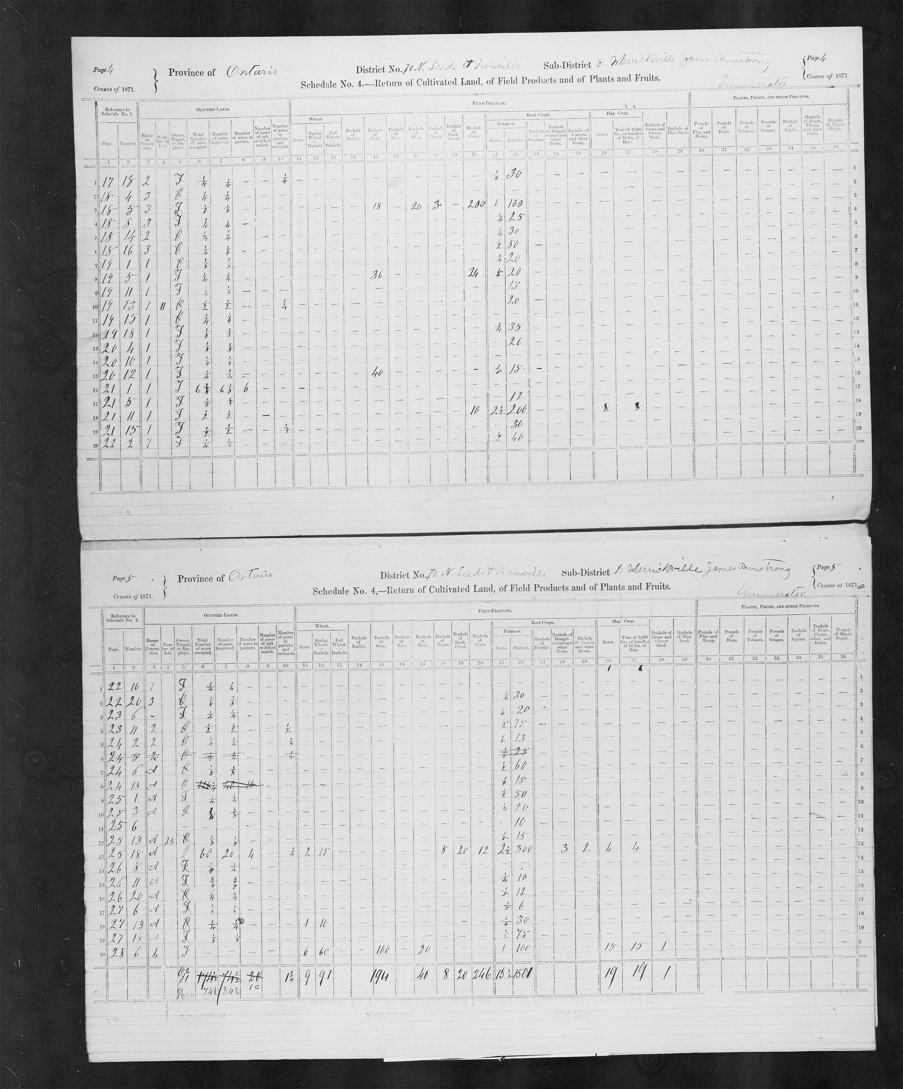 Title: Census of Canada, 1871 - Mikan Number: 142105 - Microform: c-10005