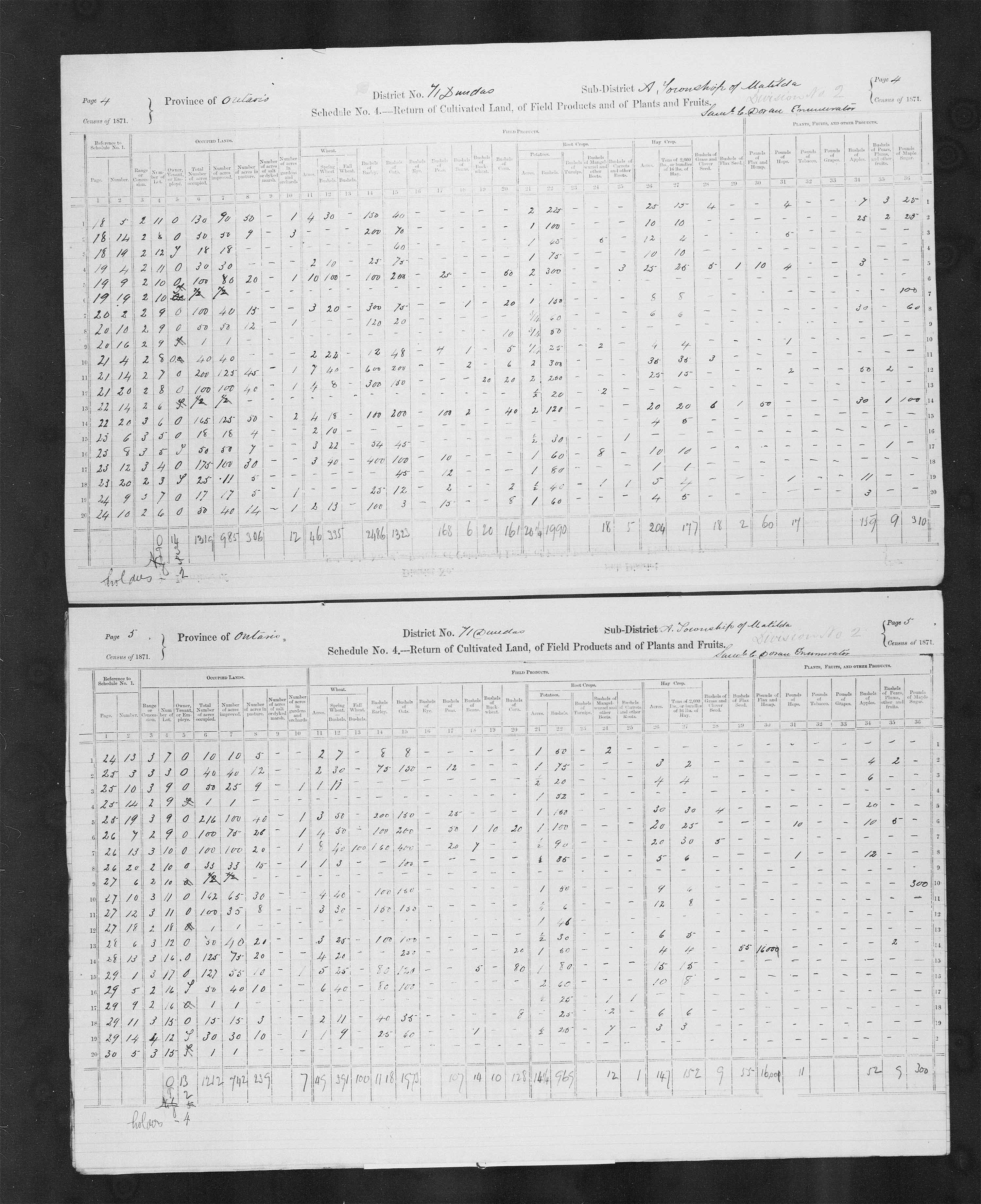 Title: Census of Canada, 1871 - Mikan Number: 142105 - Microform: c-10005