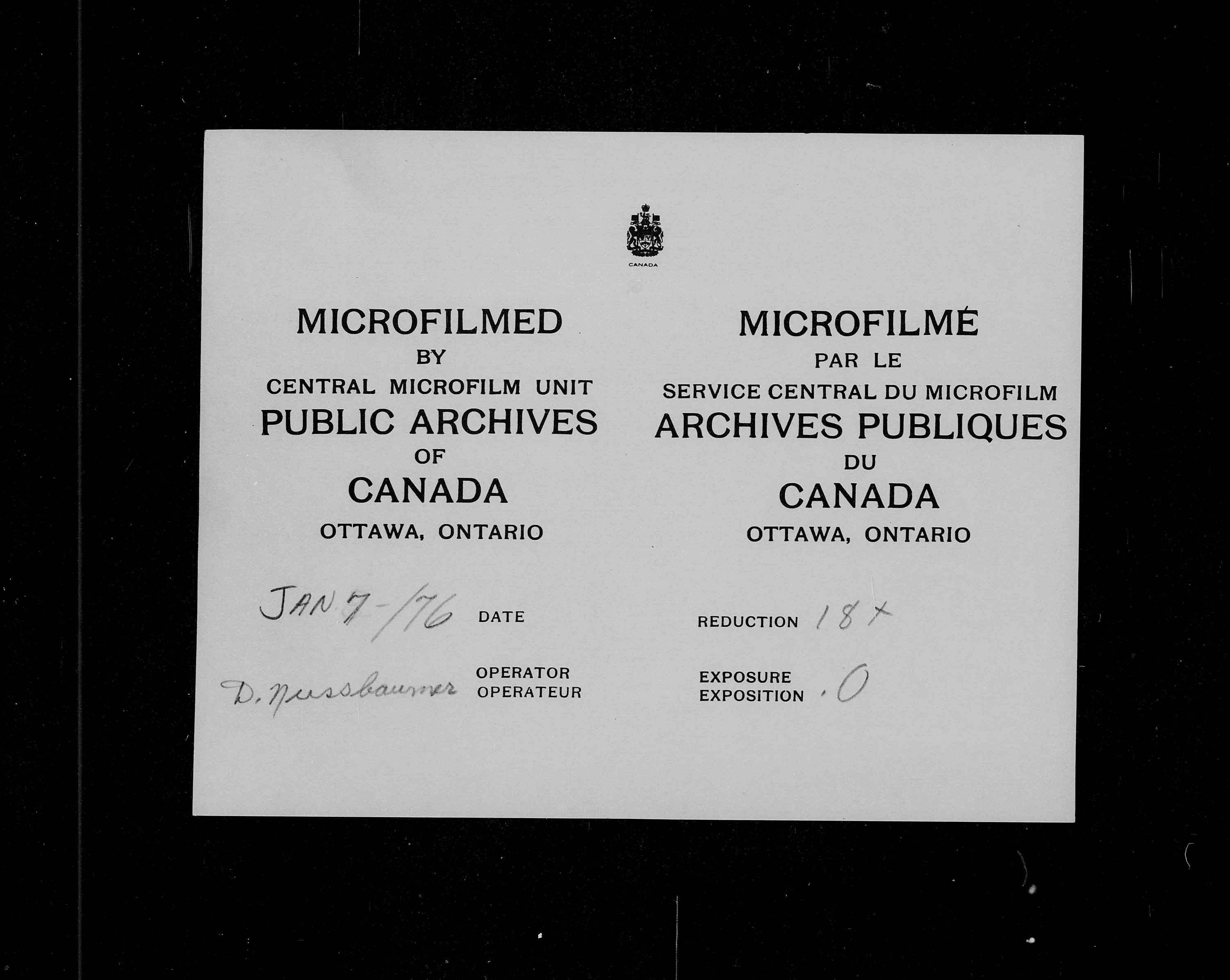 Title: Census of Canada, 1871 - Mikan Number: 142105 - Microform: c-10006