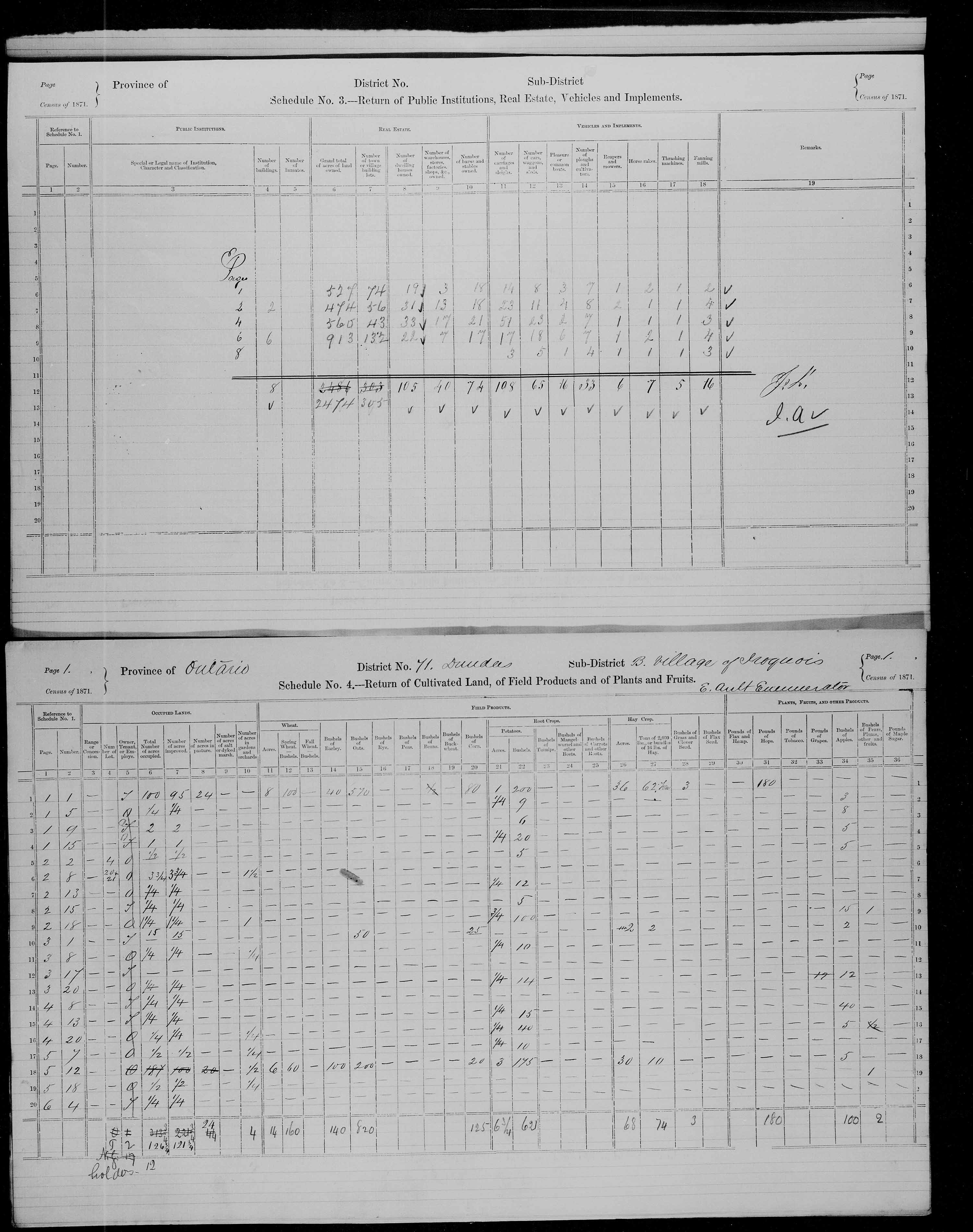 Title: Census of Canada, 1871 - Mikan Number: 142105 - Microform: c-10006