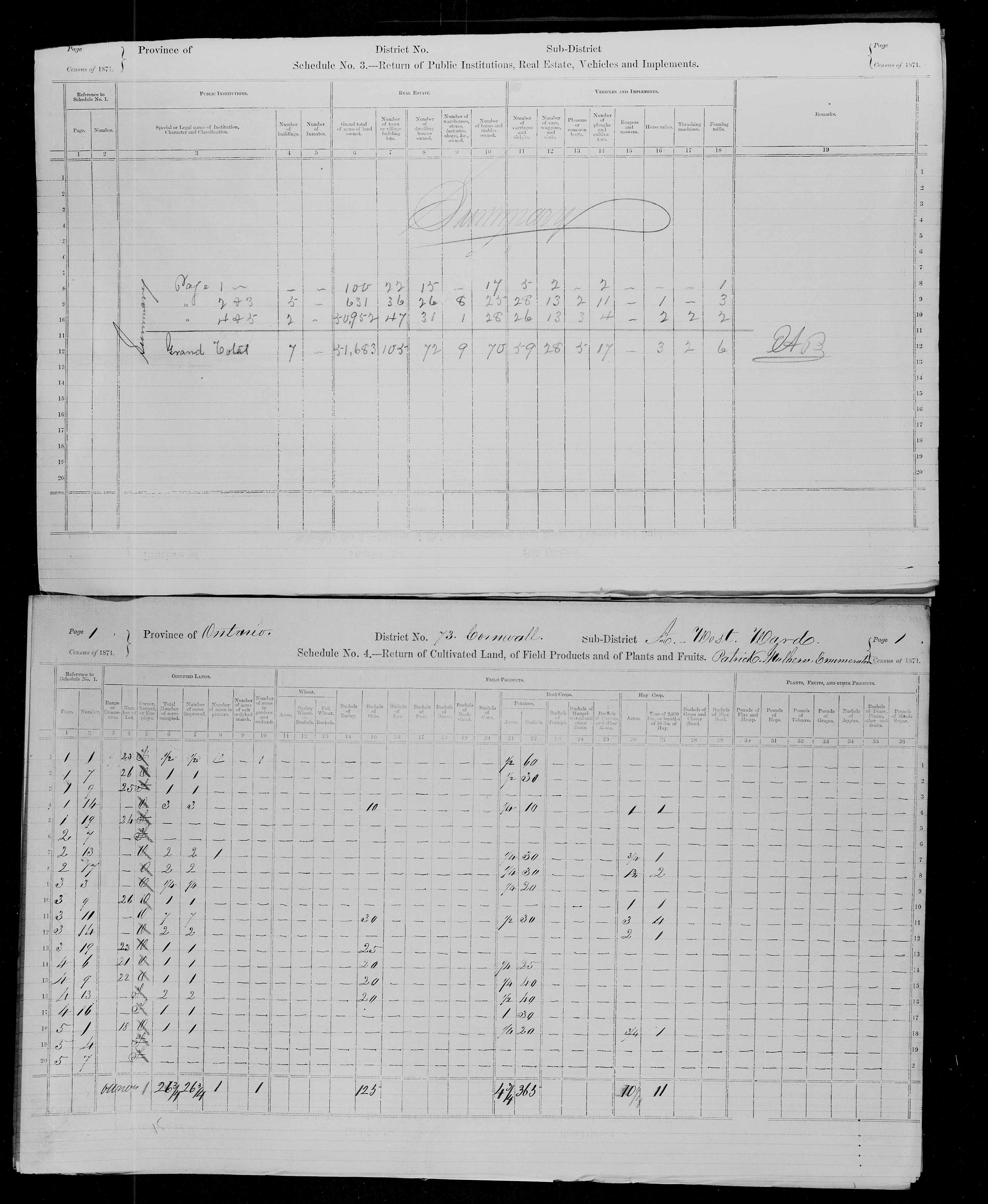 Title: Census of Canada, 1871 - Mikan Number: 142105 - Microform: c-10008