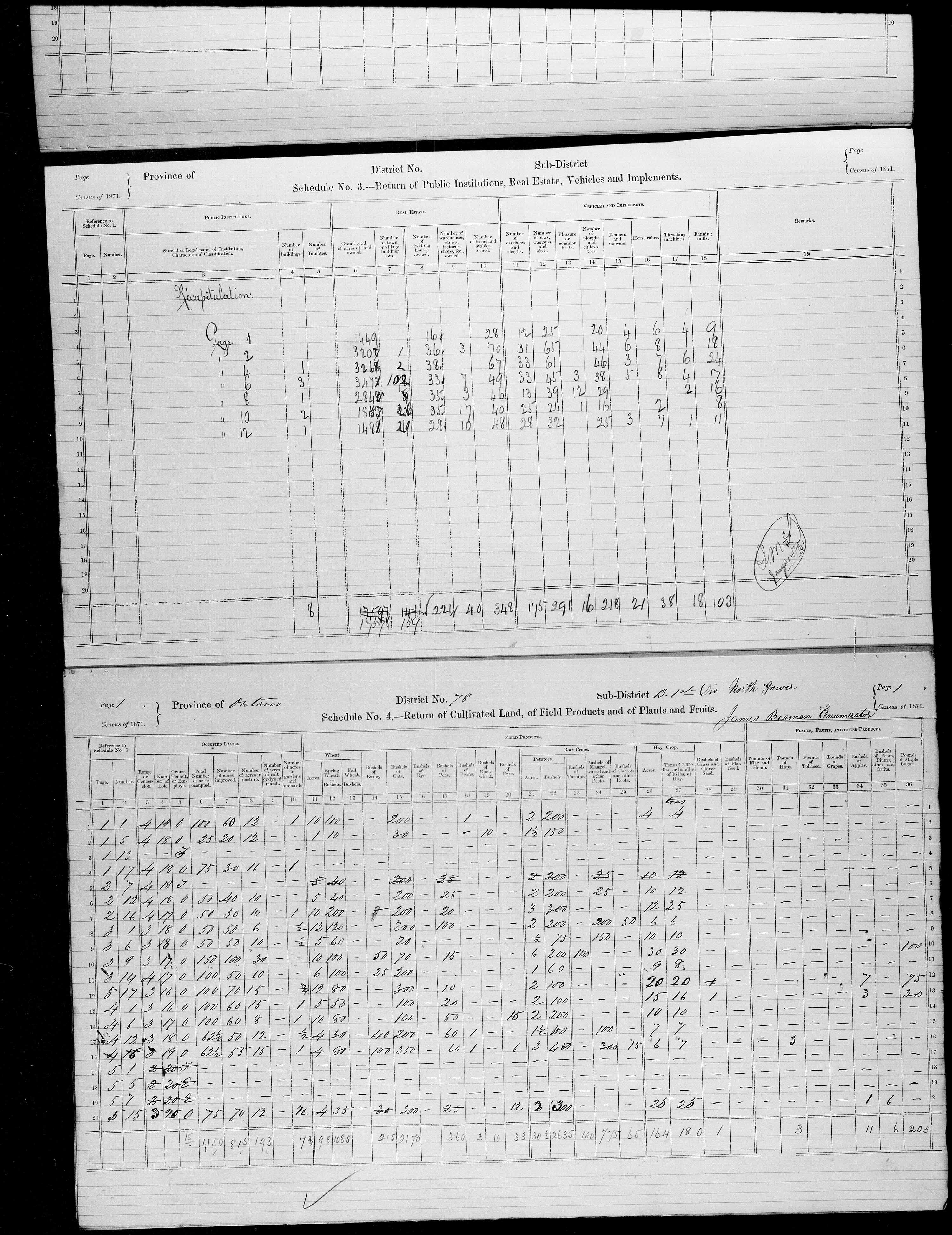 Title: Census of Canada, 1871 - Mikan Number: 142105 - Microform: c-10015