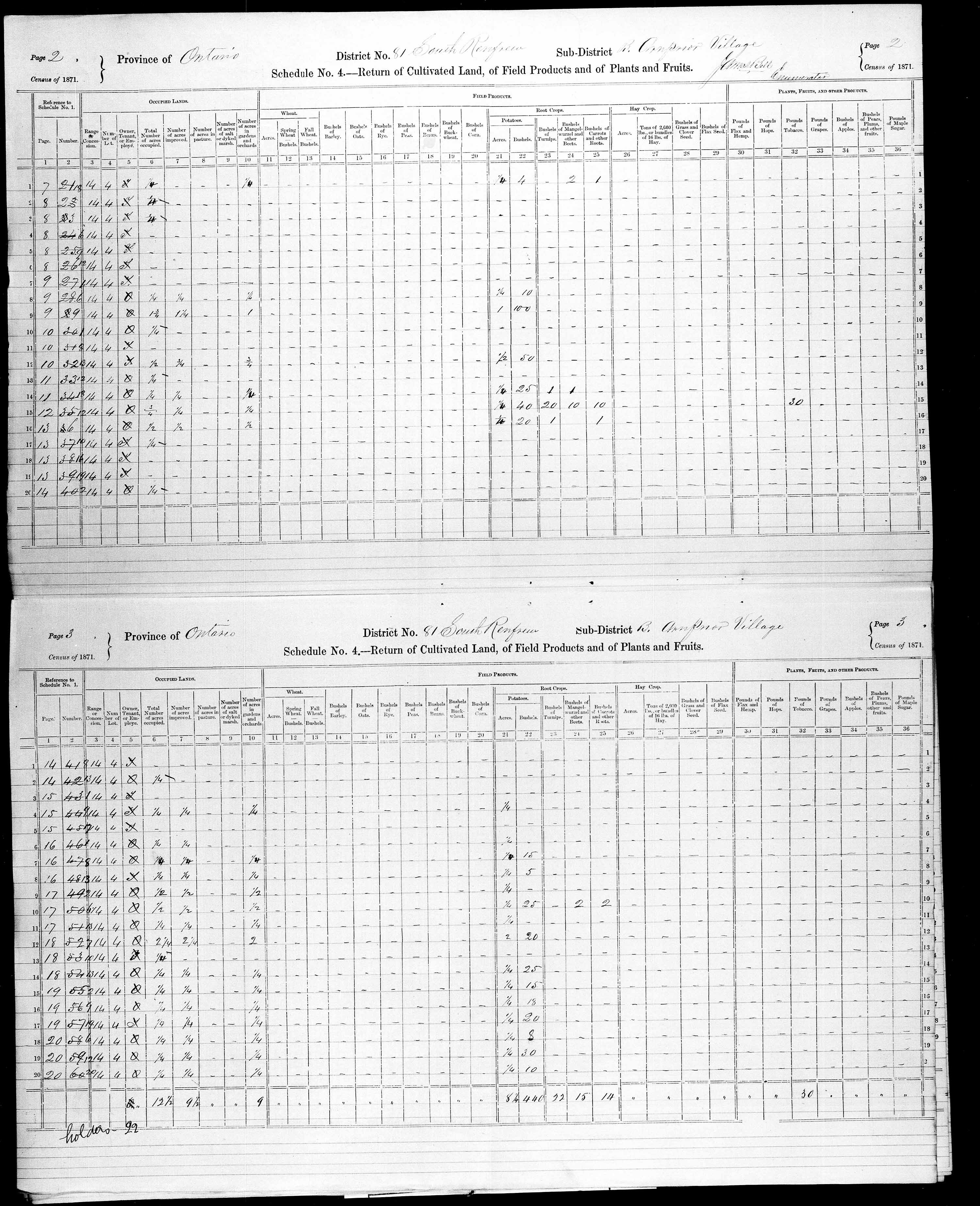 Title: Census of Canada, 1871 - Mikan Number: 142105 - Microform: c-10020