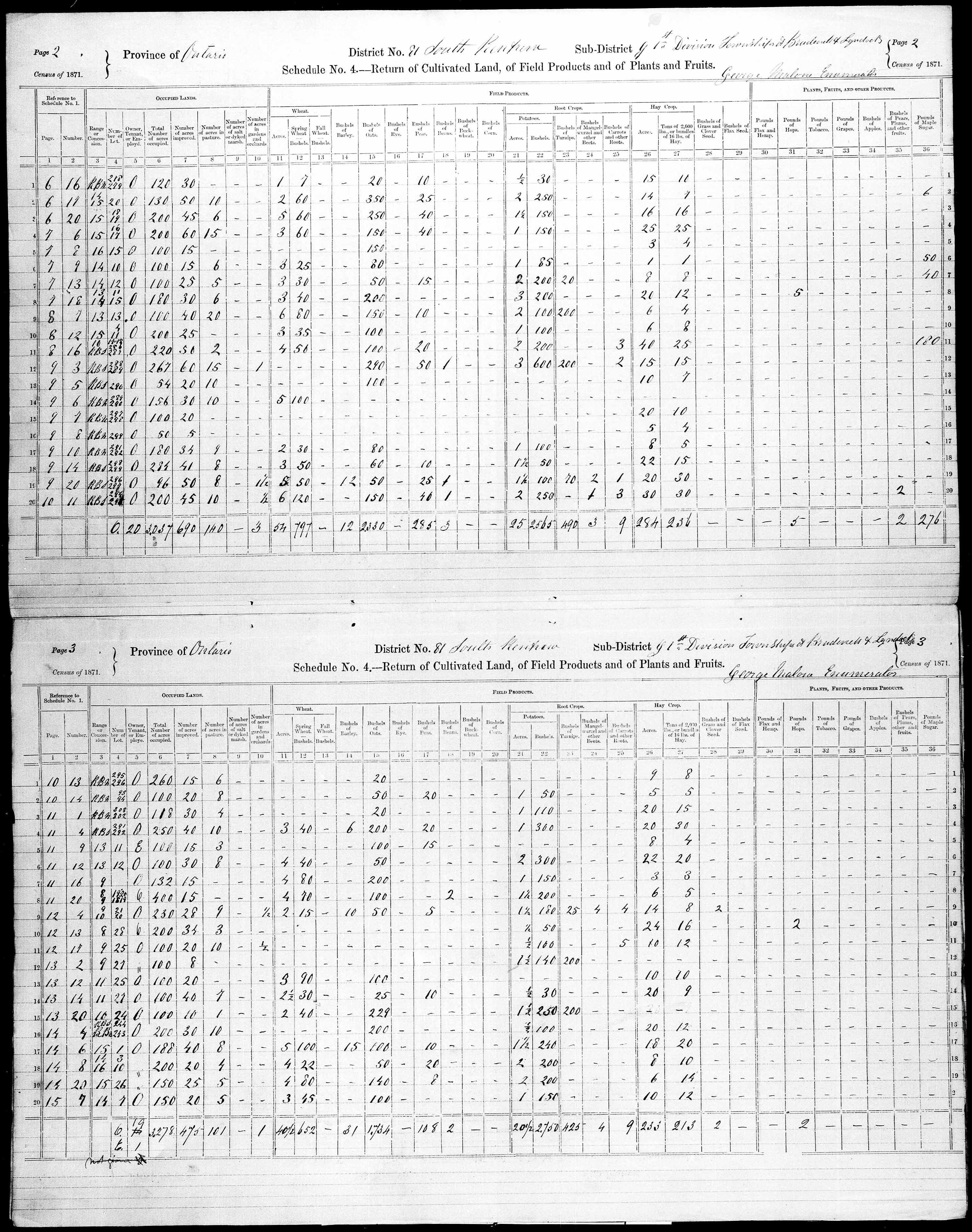 Title: Census of Canada, 1871 - Mikan Number: 142105 - Microform: c-10020