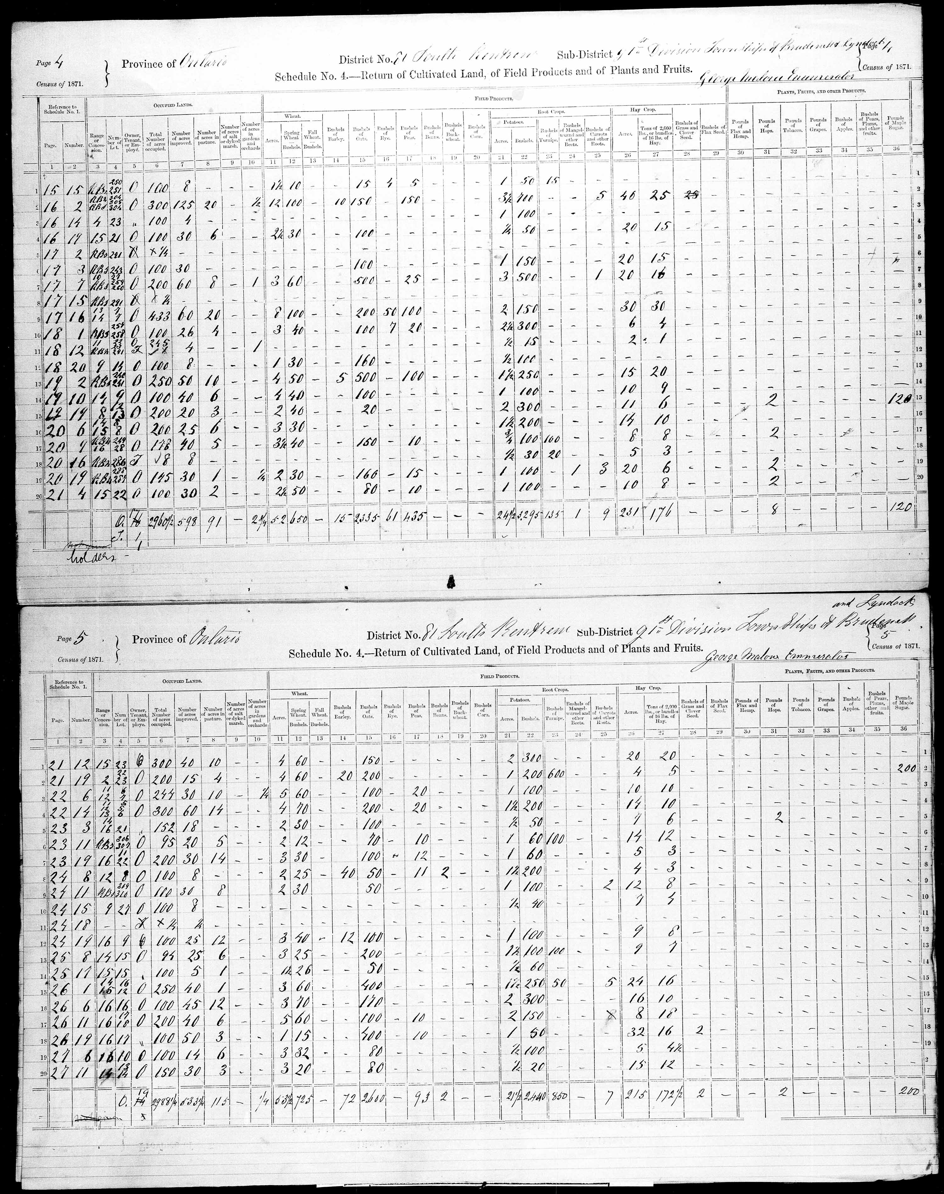 Title: Census of Canada, 1871 - Mikan Number: 142105 - Microform: c-10020