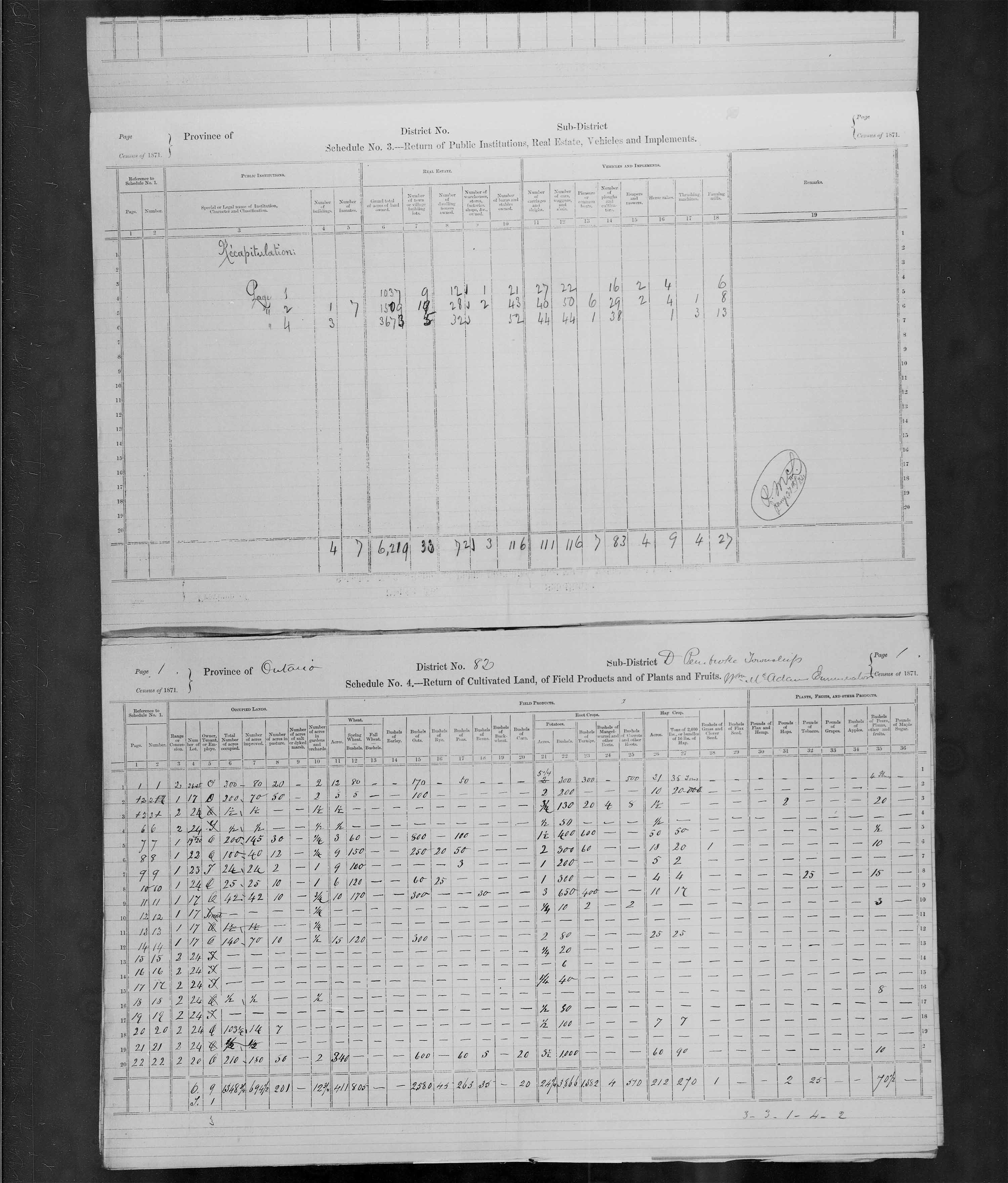 Title: Census of Canada, 1871 - Mikan Number: 142105 - Microform: c-10021