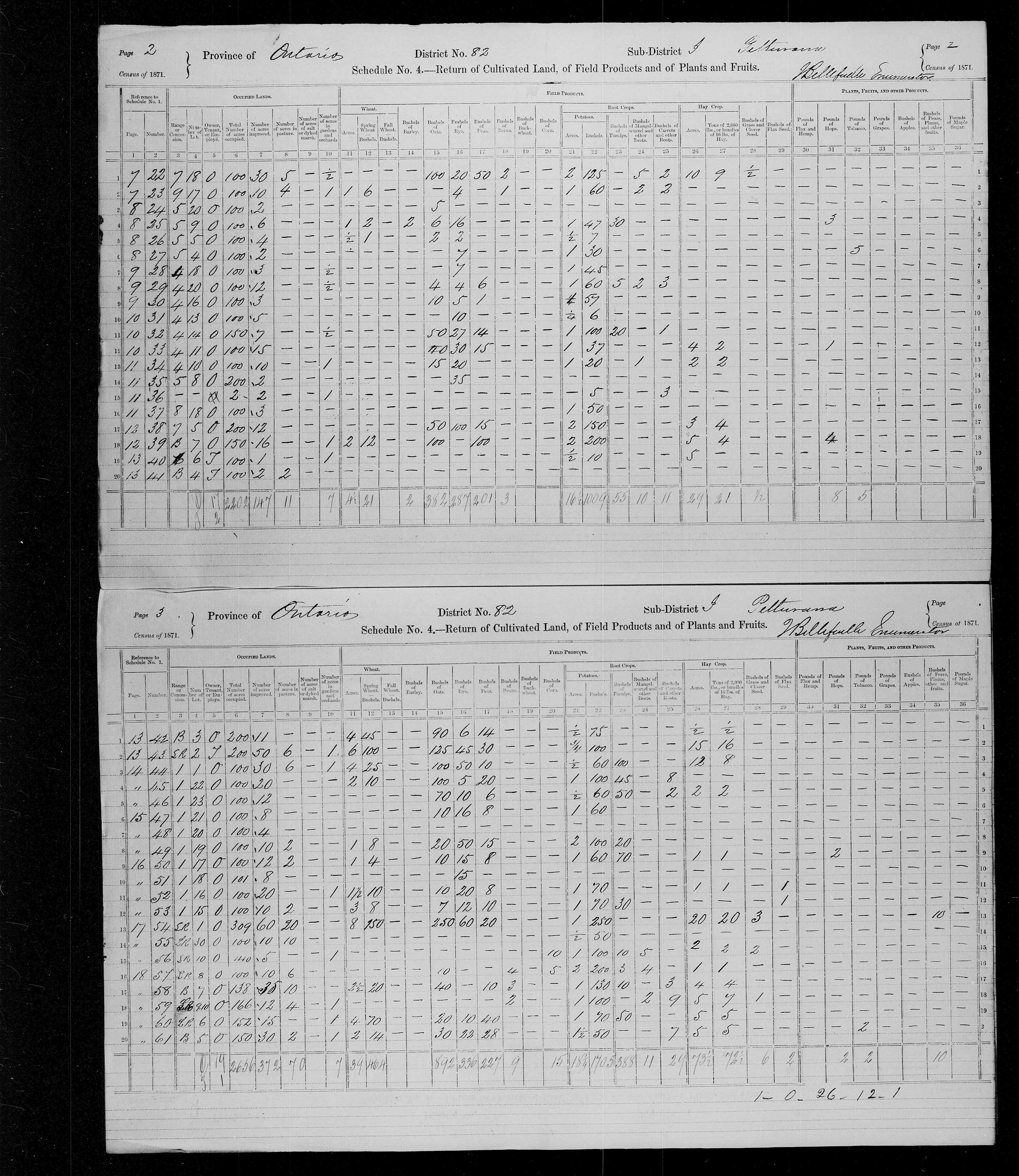 Titre : Recensement du Canada (1871) - N d'enregistrement Mikan : 194056 - Microforme : c-10022