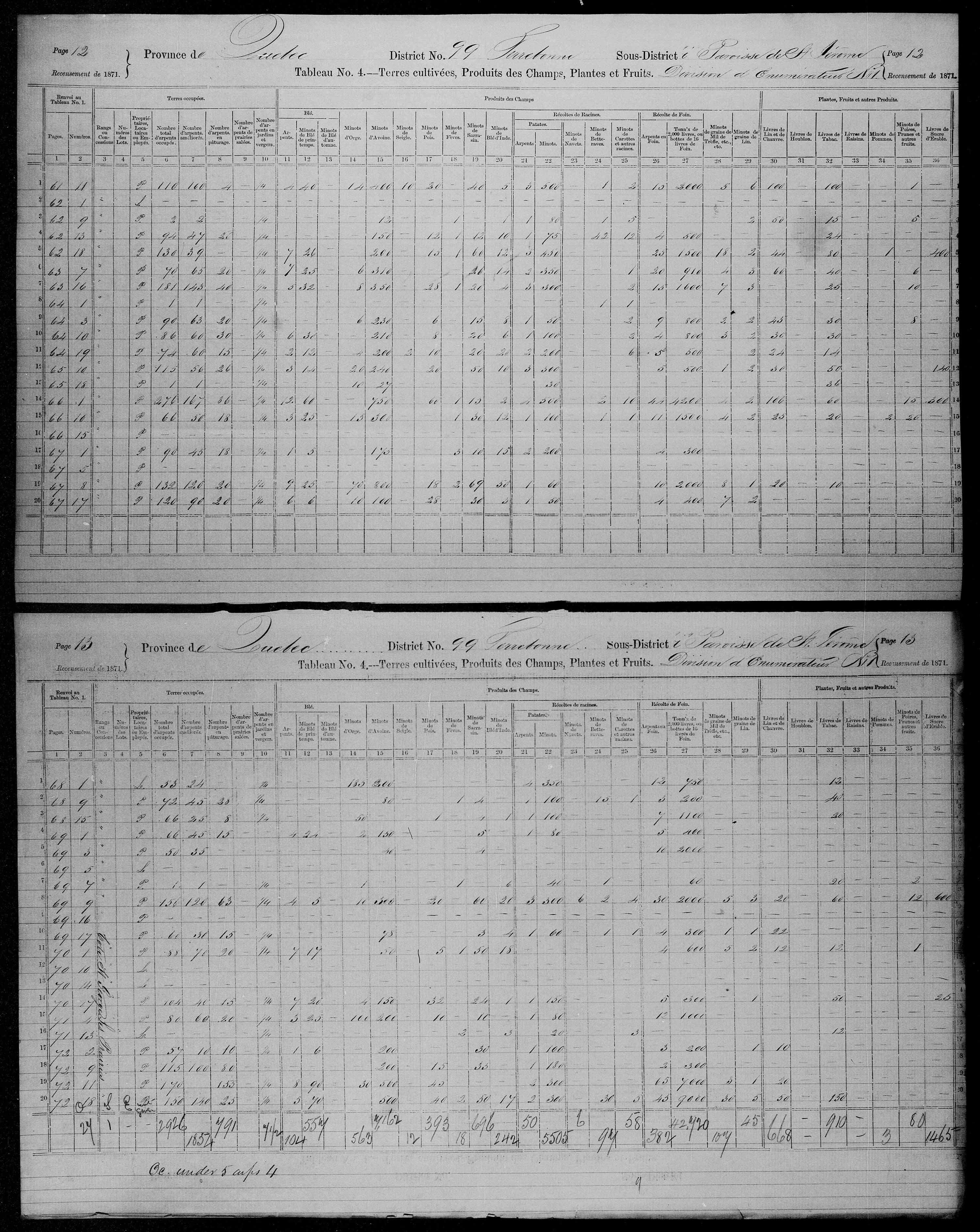 Title: Census of Canada, 1871 - Mikan Number: 142105 - Microform: c-10032