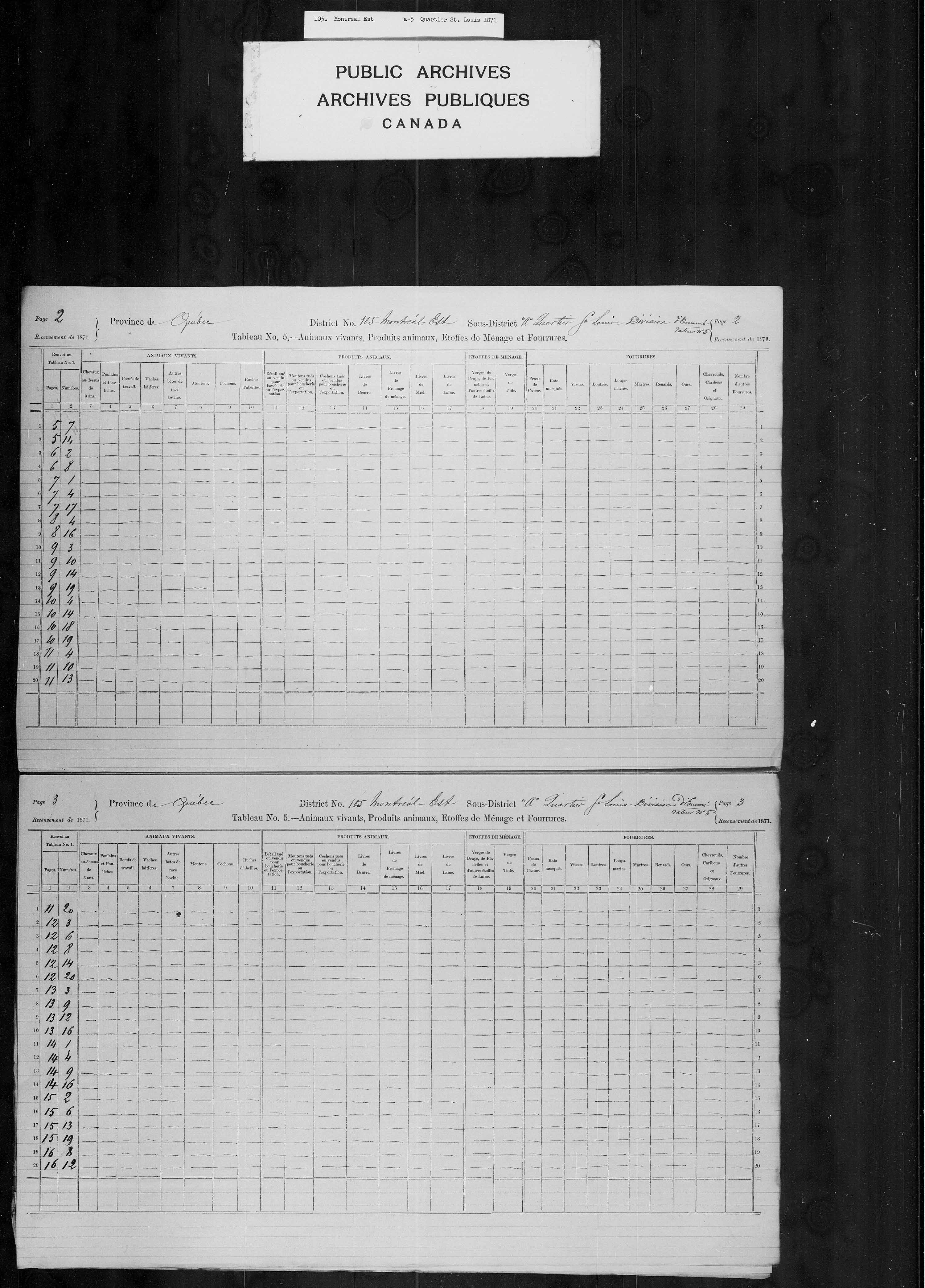 Title: Census of Canada, 1871 - Mikan Number: 142105 - Microform: c-10041