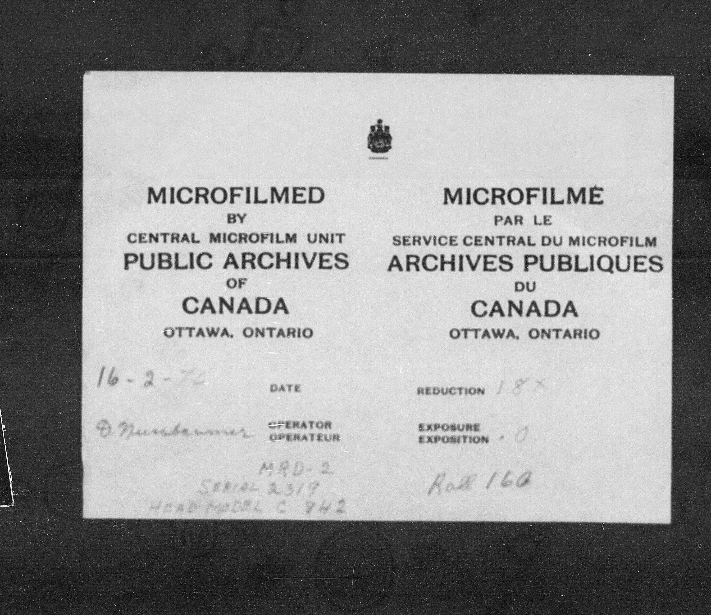 Title: Census of Canada, 1871 - Mikan Number: 142105 - Microform: c-10046