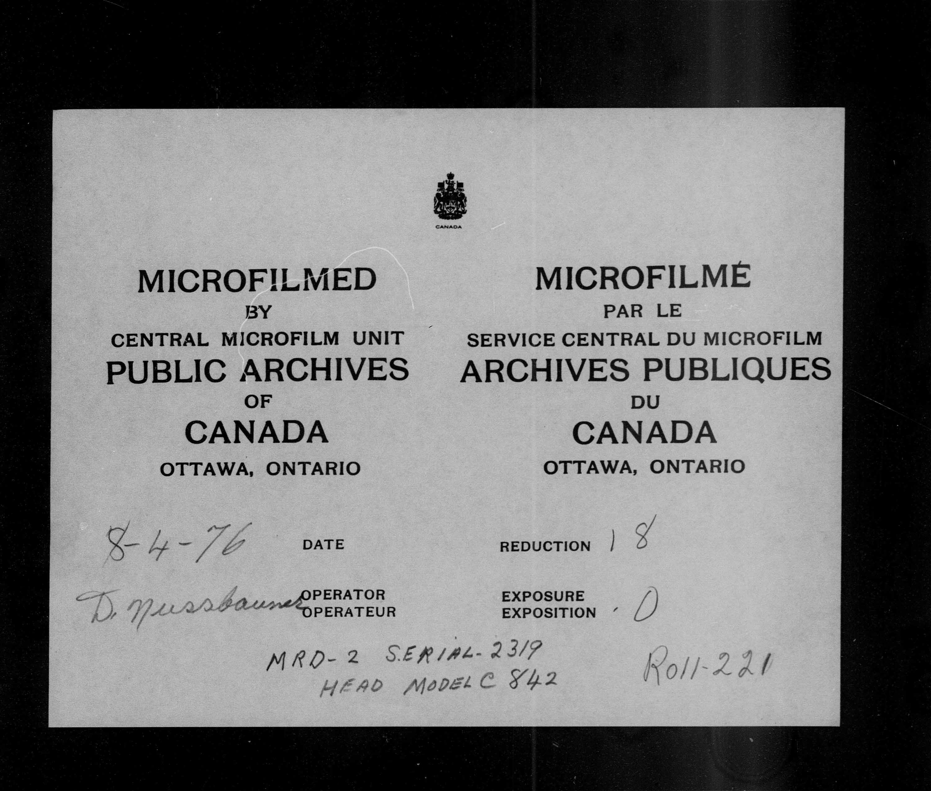 Titre : Recensement du Canada (1871) - N d'enregistrement Mikan : 194056 - Microforme : c-10353