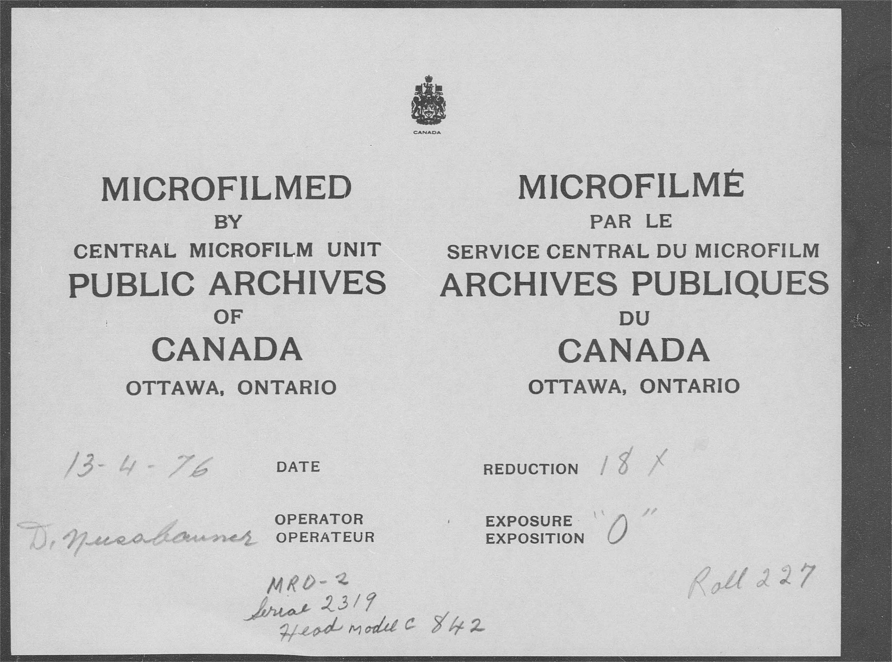 Titre : Recensement du Canada (1871) - N d'enregistrement Mikan : 194056 - Microforme : c-10360