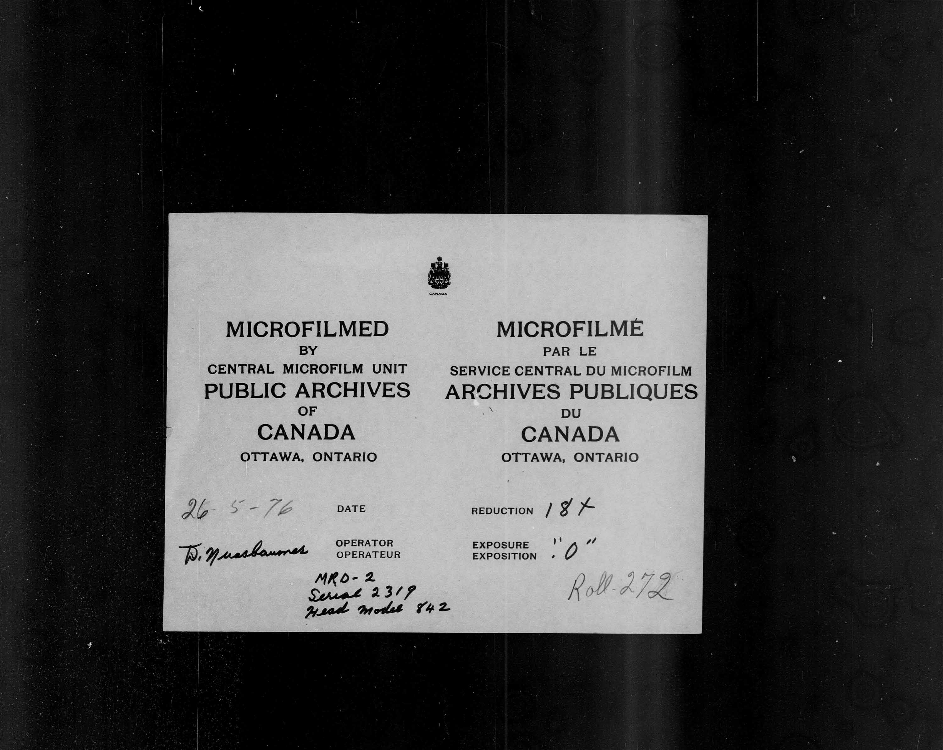 Titre : Recensement du Canada (1871) - N d'enregistrement Mikan : 194056 - Microforme : c-10548