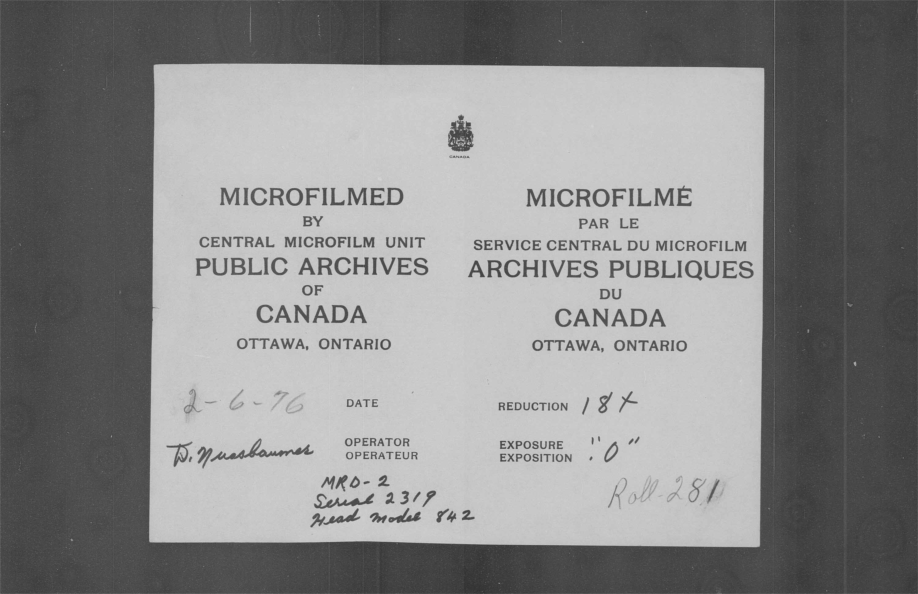 Titre : Recensement du Canada (1871) - N d'enregistrement Mikan : 194056 - Microforme : c-10557