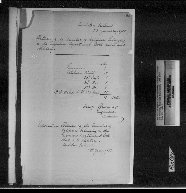 Titre : Archives militaires et navales britanniques (RG 8, srie C) - DOCUMENTS - N d'enregistrement Mikan : 105012 - Microforme : c-10861