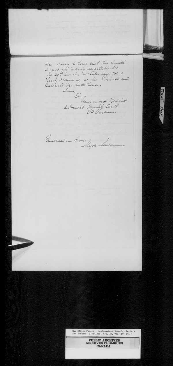 Title: British Military and Naval Records (RG 8, C Series) - DOCUMENTS - Mikan Number: 105012 - Microform: c-10862