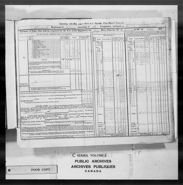 Title: British Military and Naval Records (RG 8, C Series) - DOCUMENTS - Mikan Number: 105012 - Microform: c-2608