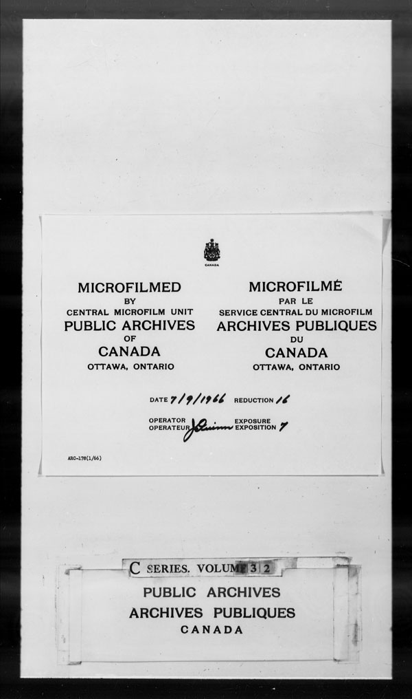 Titre : Archives militaires et navales britanniques (RG 8, srie C) - DOCUMENTS - N d'enregistrement Mikan : 105012 - Microforme : c-2615