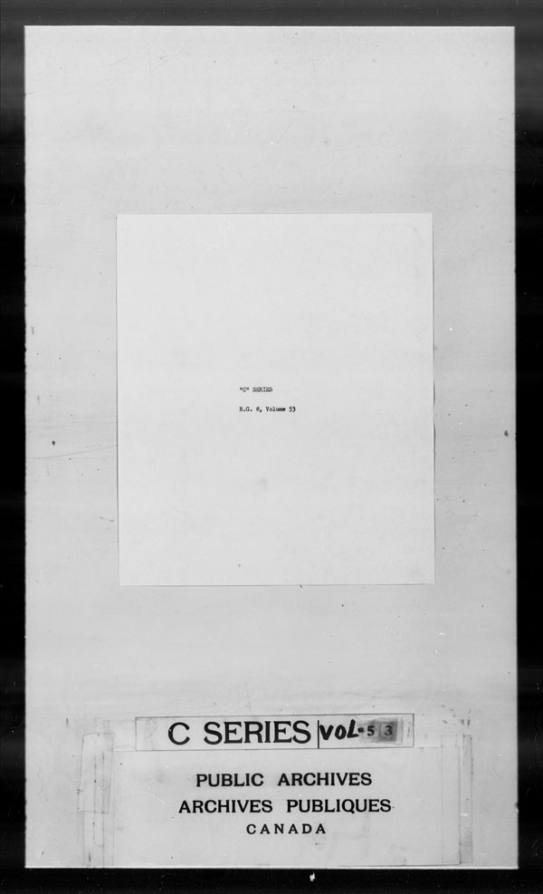Title: British Military and Naval Records (RG 8, C Series) - DOCUMENTS - Mikan Number: 105012 - Microform: c-2621