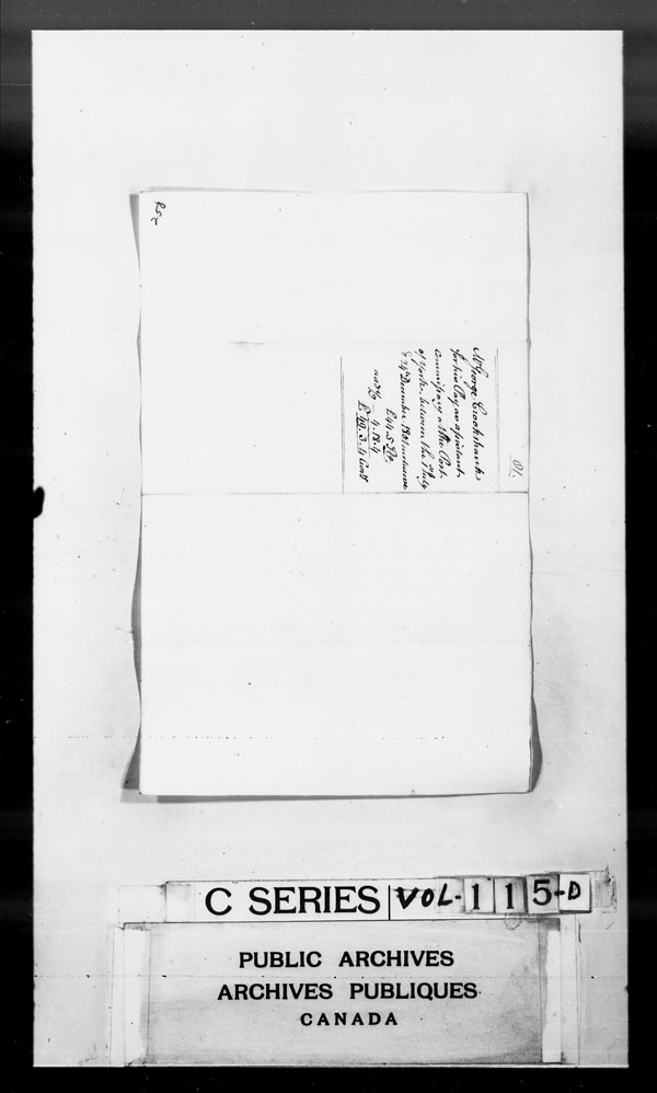 Title: British Military and Naval Records (RG 8, C Series) - DOCUMENTS - Mikan Number: 105012 - Microform: c-2680