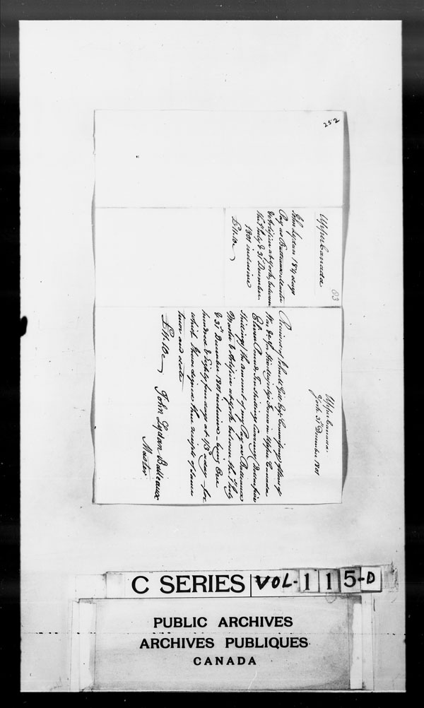 Title: British Military and Naval Records (RG 8, C Series) - DOCUMENTS - Mikan Number: 105012 - Microform: c-2680