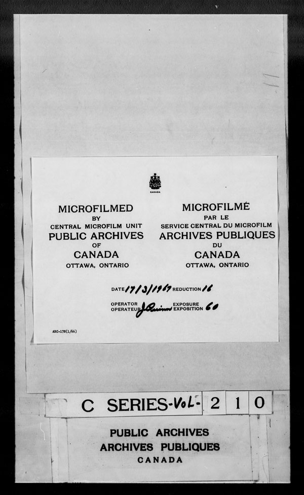 Title: British Military and Naval Records (RG 8, C Series) - DOCUMENTS - Mikan Number: 105012 - Microform: c-2785