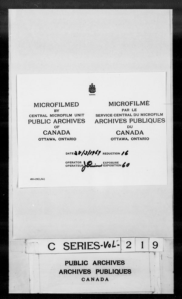Title: British Military and Naval Records (RG 8, C Series) - DOCUMENTS - Mikan Number: 105012 - Microform: c-2787