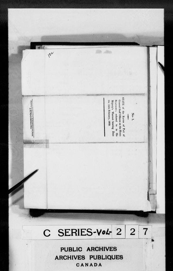 Title: British Military and Naval Records (RG 8, C Series) - DOCUMENTS - Mikan Number: 105012 - Microform: c-2843