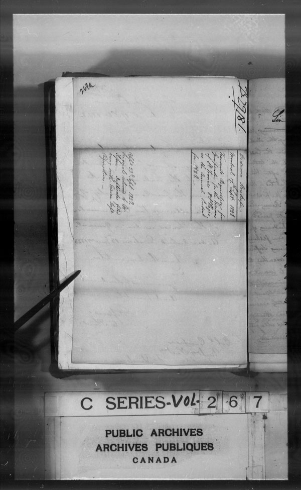 Title: British Military and Naval Records (RG 8, C Series) - DOCUMENTS - Mikan Number: 105012 - Microform: c-2856