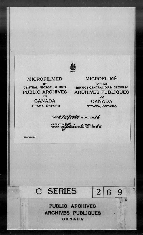 Title: British Military and Naval Records (RG 8, C Series) - DOCUMENTS - Mikan Number: 105012 - Microform: c-2858