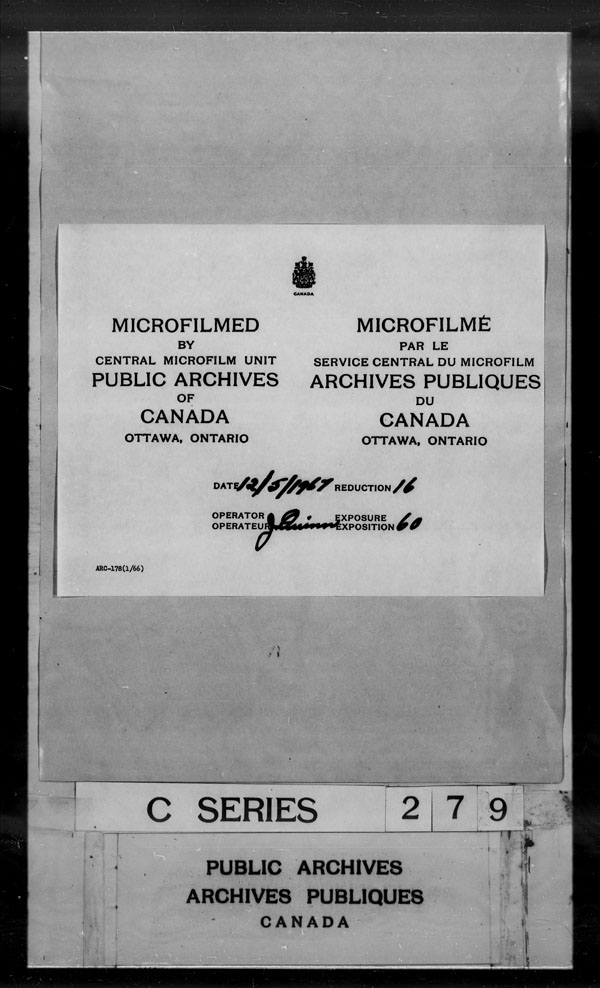 Title: British Military and Naval Records (RG 8, C Series) - DOCUMENTS - Mikan Number: 105012 - Microform: c-2861