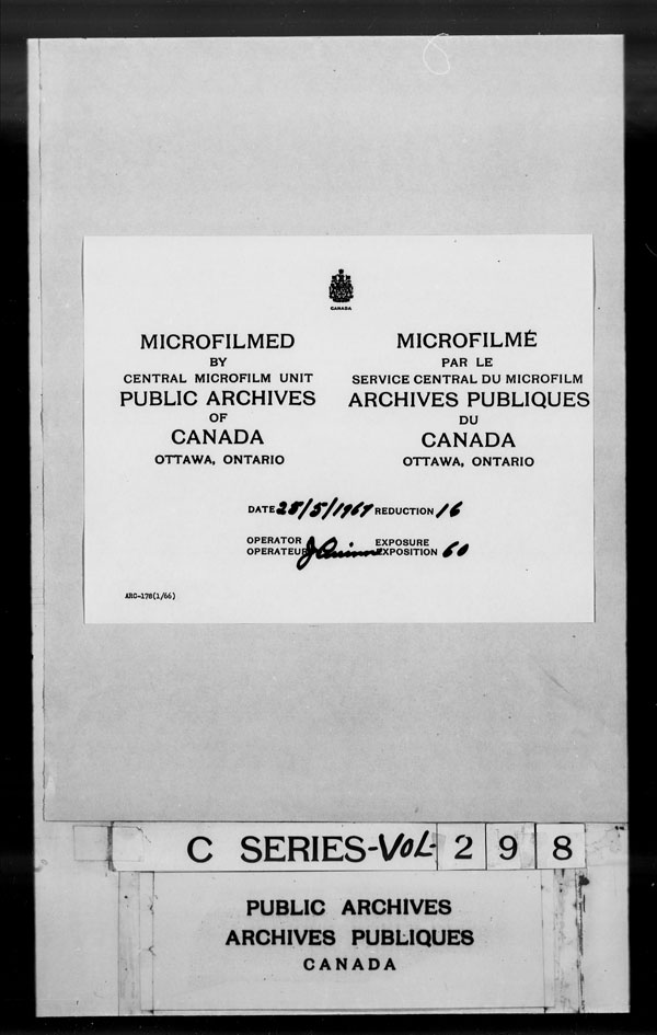 Titre : Archives militaires et navales britanniques (RG 8, srie C) - DOCUMENTS - N d'enregistrement Mikan : 105012 - Microforme : c-2866
