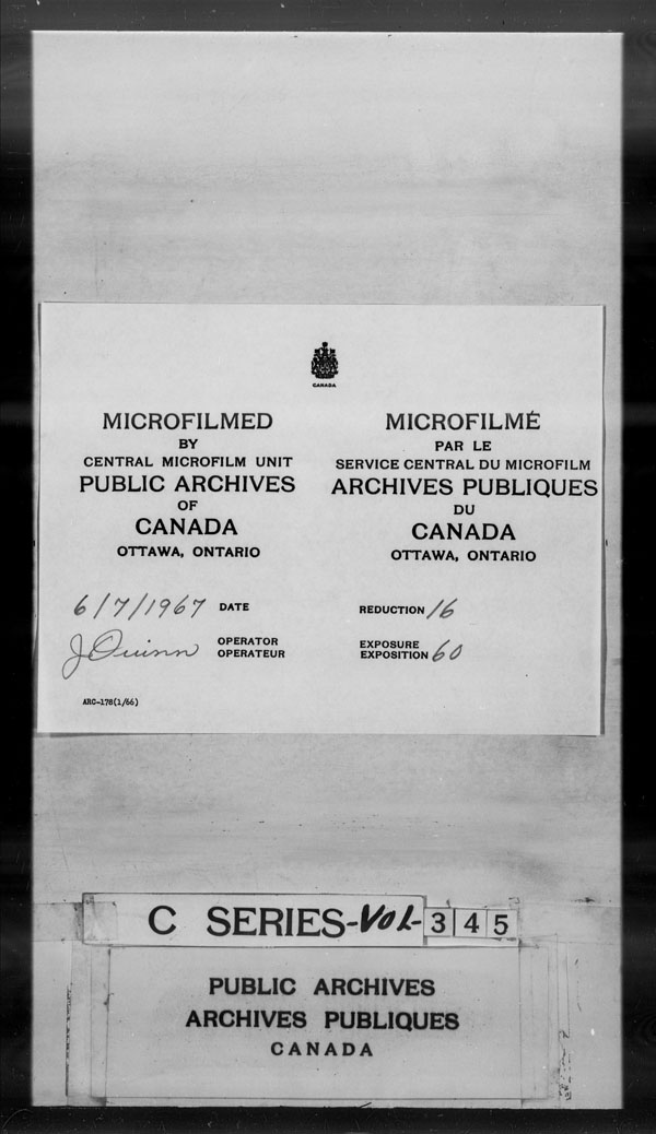 Titre : Archives militaires et navales britanniques (RG 8, srie C) - DOCUMENTS - N d'enregistrement Mikan : 105012 - Microforme : c-2879