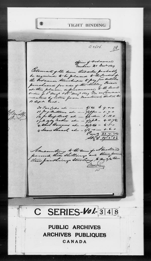 Titre : Archives militaires et navales britanniques (RG 8, srie C) - DOCUMENTS - N d'enregistrement Mikan : 105012 - Microforme : c-2879