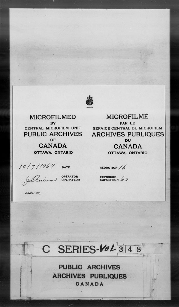 Titre : Archives militaires et navales britanniques (RG 8, srie C) - DOCUMENTS - N d'enregistrement Mikan : 105012 - Microforme : c-2880