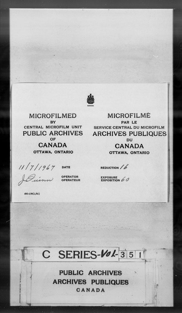 Titre : Archives militaires et navales britanniques (RG 8, srie C) - DOCUMENTS - N d'enregistrement Mikan : 105012 - Microforme : c-2927