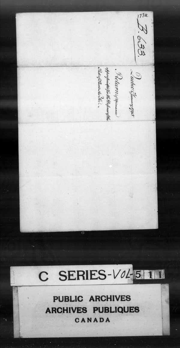 Title: British Military and Naval Records (RG 8, C Series) - DOCUMENTS - Mikan Number: 105012 - Microform: c-3044