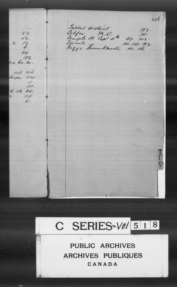 Title: British Military and Naval Records (RG 8, C Series) - DOCUMENTS - Mikan Number: 105012 - Microform: c-3062