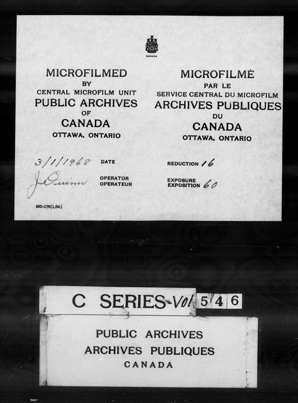 Title: British Military and Naval Records (RG 8, C Series) - DOCUMENTS - Mikan Number: 105012 - Microform: c-3071