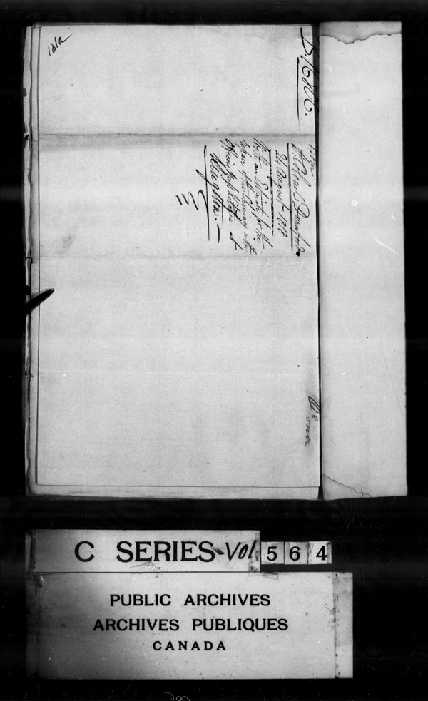 Title: British Military and Naval Records (RG 8, C Series) - DOCUMENTS - Mikan Number: 105012 - Microform: c-3074