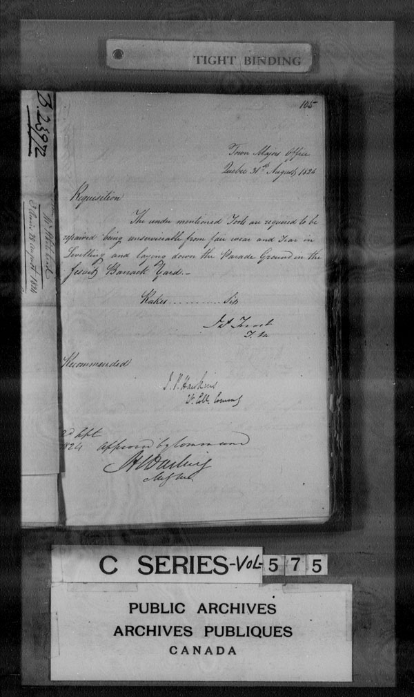 Title: British Military and Naval Records (RG 8, C Series) - DOCUMENTS - Mikan Number: 105012 - Microform: c-3146