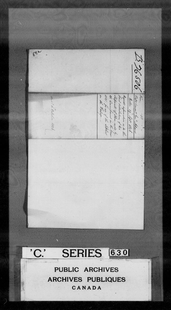 Title: British Military and Naval Records (RG 8, C Series) - DOCUMENTS - Mikan Number: 105012 - Microform: c-3160