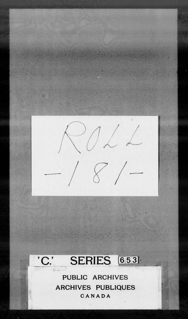 Title: British Military and Naval Records (RG 8, C Series) - DOCUMENTS - Mikan Number: 105012 - Microform: c-3165