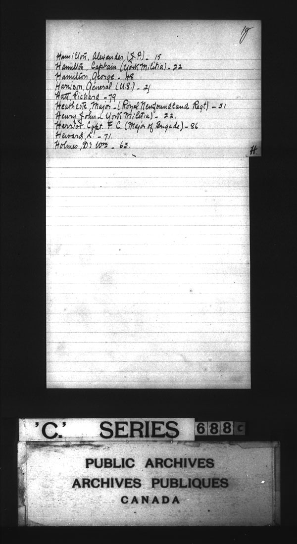 Title: British Military and Naval Records (RG 8, C Series) - DOCUMENTS - Mikan Number: 105012 - Microform: c-3232