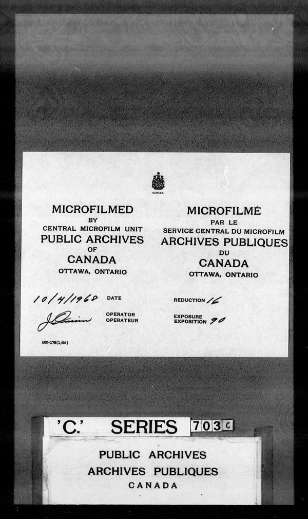 Titre : Archives militaires et navales britanniques (RG 8, srie C) - DOCUMENTS - N d'enregistrement Mikan : 105012 - Microforme : c-3237